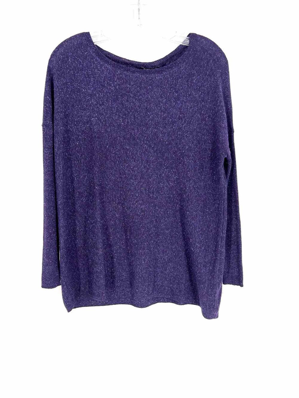 Eileen Fisher Size S Pet Purple/Blue Variegated Wool/Silk Top-Long Sleeve